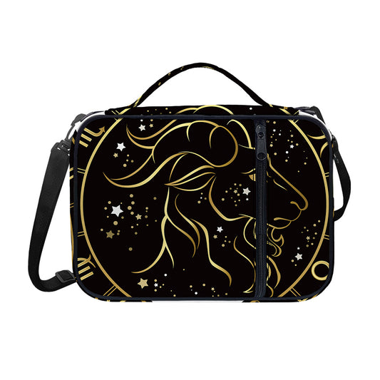 Gold And Black Capricorn Sign Print Shoulder Strap Bible Bag