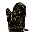 Gold And Black Capricorn Sign Print Single Oven Mitt