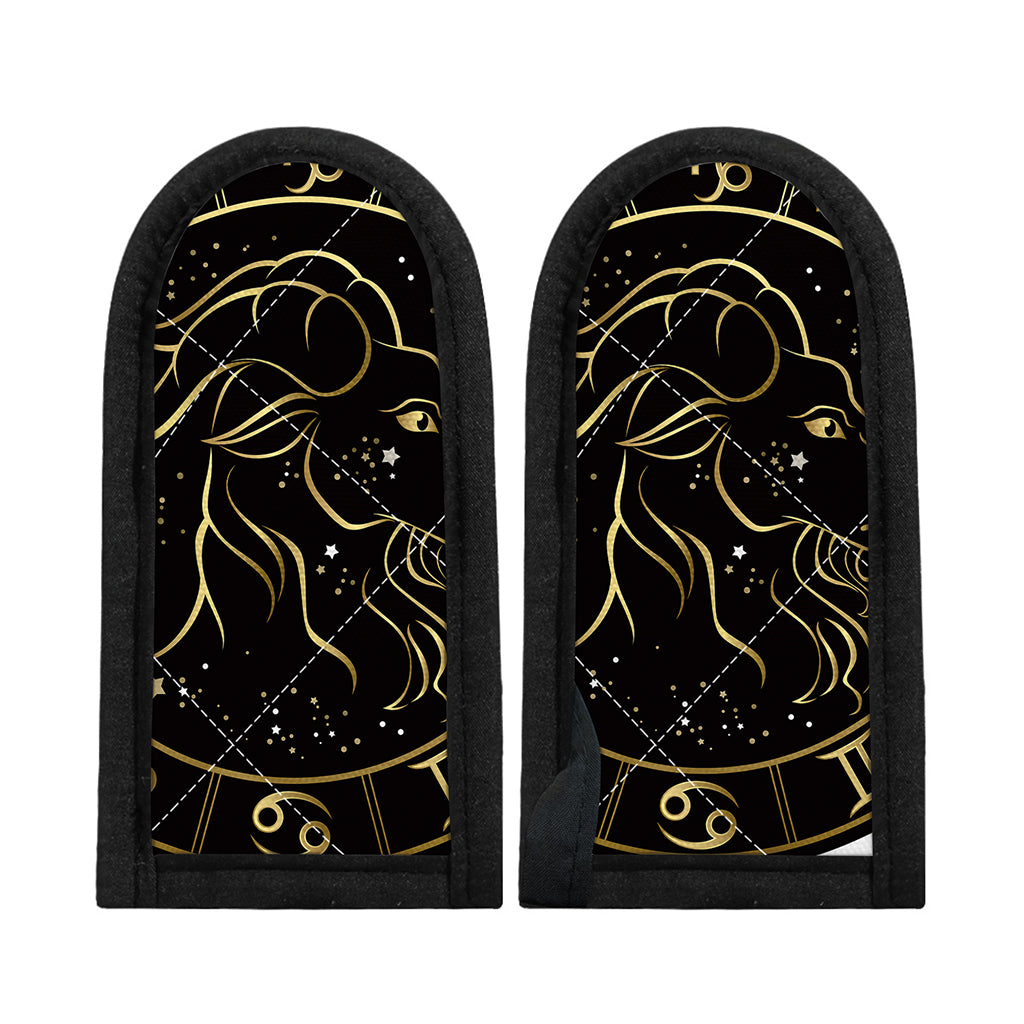Gold And Black Capricorn Sign Print Skillet Handle Cover