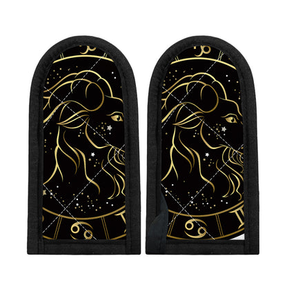 Gold And Black Capricorn Sign Print Skillet Handle Cover