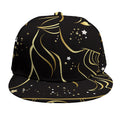Gold And Black Capricorn Sign Print Snapback Cap