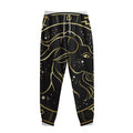Gold And Black Capricorn Sign Print Sweatpants