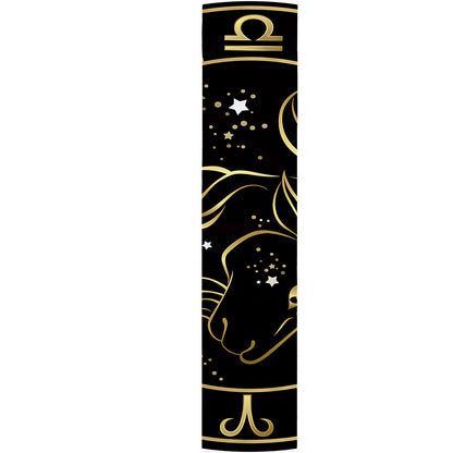 Gold And Black Capricorn Sign Print Table Runner