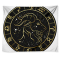 Gold And Black Capricorn Sign Print Tapestry