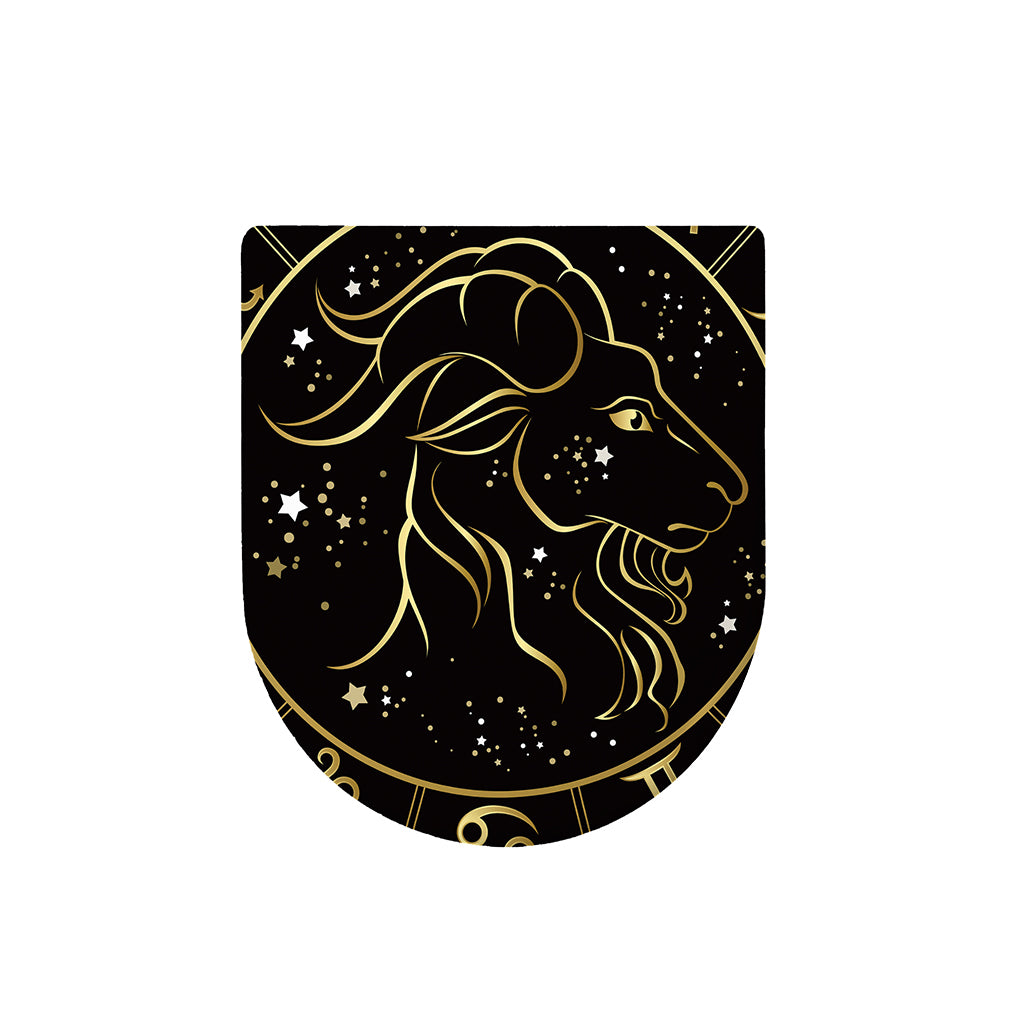 Gold And Black Capricorn Sign Print Toilet Lid Cover
