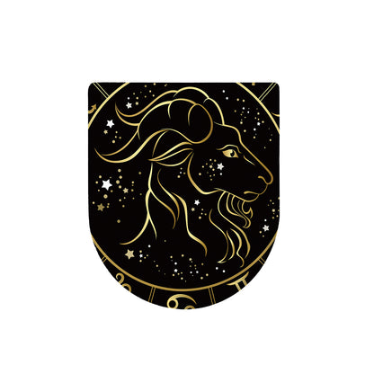 Gold And Black Capricorn Sign Print Toilet Lid Cover