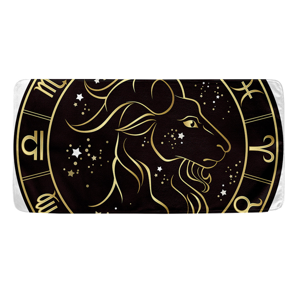 Gold And Black Capricorn Sign Print Towel