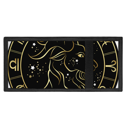 Gold And Black Capricorn Sign Print Trifold Wallet