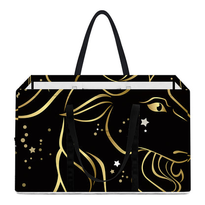 Gold And Black Capricorn Sign Print Utility Tote Bag