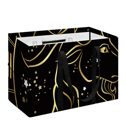 Gold And Black Capricorn Sign Print Utility Tote Bag