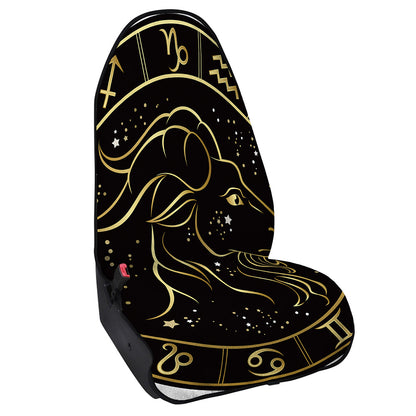 Gold And Black Capricorn Sign Print Waterproof Car Seat Cover