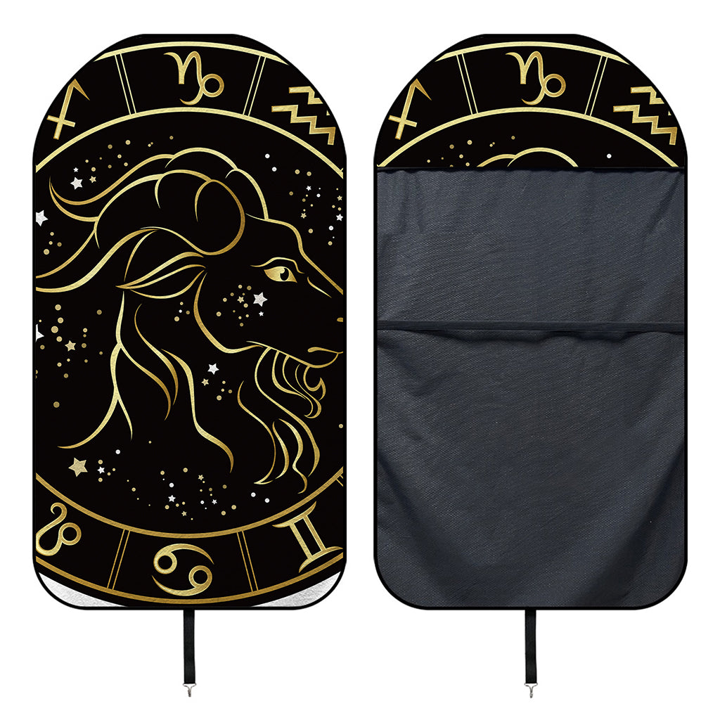 Gold And Black Capricorn Sign Print Waterproof Car Seat Cover