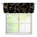 Gold And Black Capricorn Sign Print Window Valance