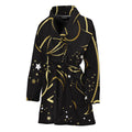 Gold And Black Capricorn Sign Print Women's Bathrobe