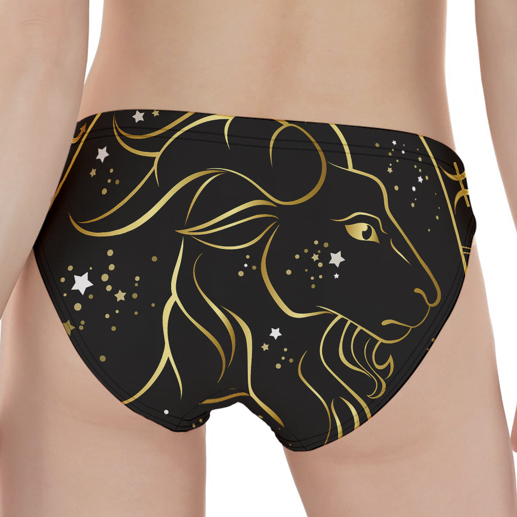 Gold And Black Capricorn Sign Print Women's Panties