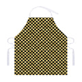 Gold And Black Checkered Pattern Print Adjustable Apron