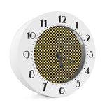 Gold And Black Checkered Pattern Print Alarm Clock