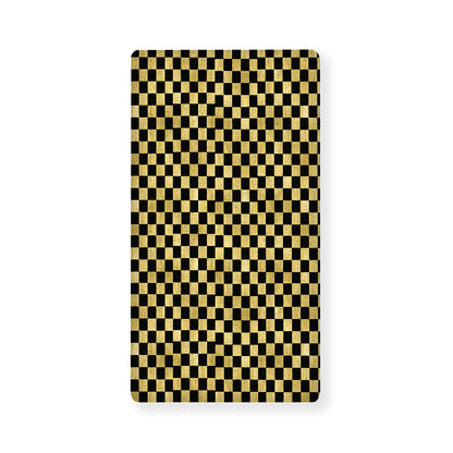 Gold And Black Checkered Pattern Print Baby Crib Sheet