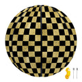 Gold And Black Checkered Pattern Print Basketball