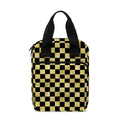 Gold And Black Checkered Pattern Print Bible Tote Bag