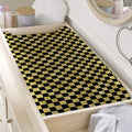Gold And Black Checkered Pattern Print Changing Pad Cover