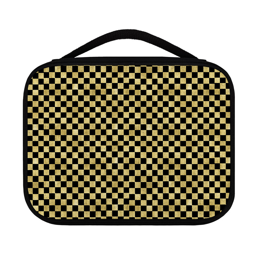 Gold And Black Checkered Pattern Print Classic Bible Case
