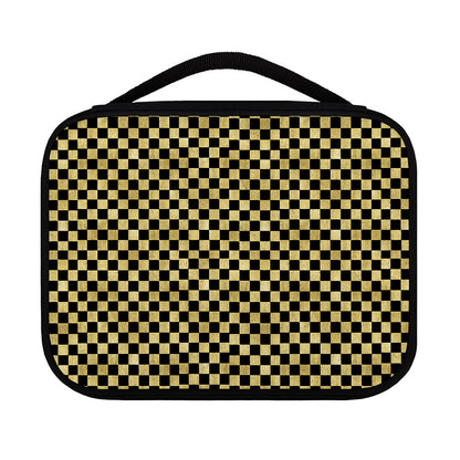 Gold And Black Checkered Pattern Print Classic Bible Case