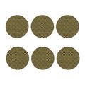 Gold And Black Checkered Pattern Print Coaster Set