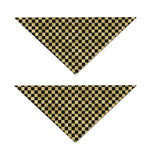 Gold And Black Checkered Pattern Print Dog Bandana