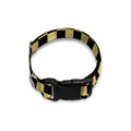 Gold And Black Checkered Pattern Print Dog Collar