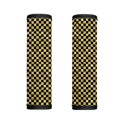 Gold And Black Checkered Pattern Print Handle Covers