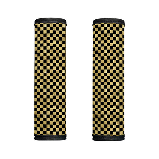 Gold And Black Checkered Pattern Print Handle Covers