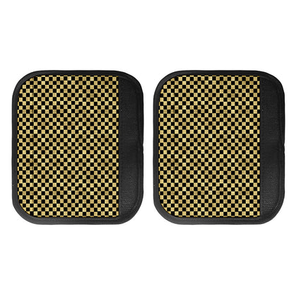 Gold And Black Checkered Pattern Print Handle Covers