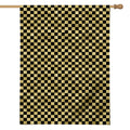 Gold And Black Checkered Pattern Print House Flag