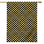 Gold And Black Checkered Pattern Print House Flag