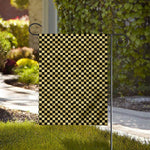 Gold And Black Checkered Pattern Print House Flag