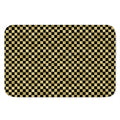Gold And Black Checkered Pattern Print Indoor Door Mat