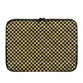Gold And Black Checkered Pattern Print Laptop Sleeve