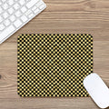 Gold And Black Checkered Pattern Print Mouse Pad