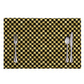 Gold And Black Checkered Pattern Print Placemat