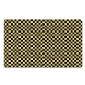Gold And Black Checkered Pattern Print Polyester Doormat