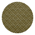 Gold And Black Checkered Pattern Print Round Blanket