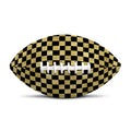 Gold And Black Checkered Pattern Print Rugby Ball