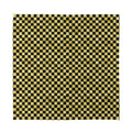 Gold And Black Checkered Pattern Print Silk Bandana