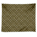 Gold And Black Checkered Pattern Print Tapestry