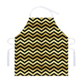 Gold And Black Chevron Pattern Print Adjustable Apron