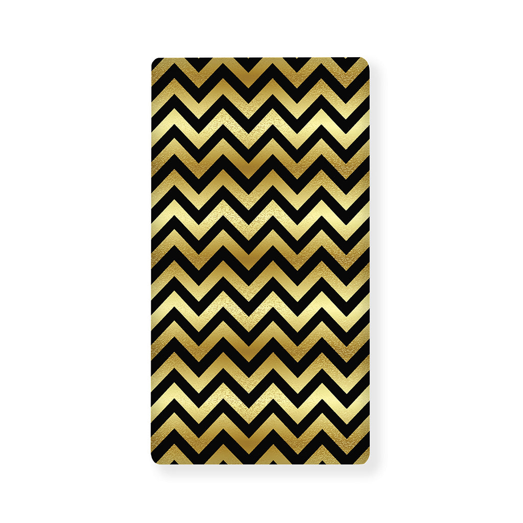 Gold And Black Chevron Pattern Print Baby Crib Sheet