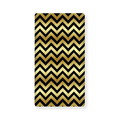 Gold And Black Chevron Pattern Print Baby Crib Sheet
