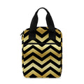 Gold And Black Chevron Pattern Print Bible Tote Bag