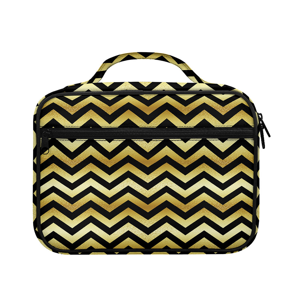 Gold And Black Chevron Pattern Print Briefcase Bible Bag